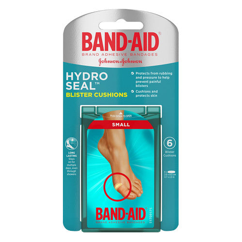 Johnson and Johnson Band Aid Adhesive Hydro Seal Blister Cushions Bandages, Small, 6 Ea
